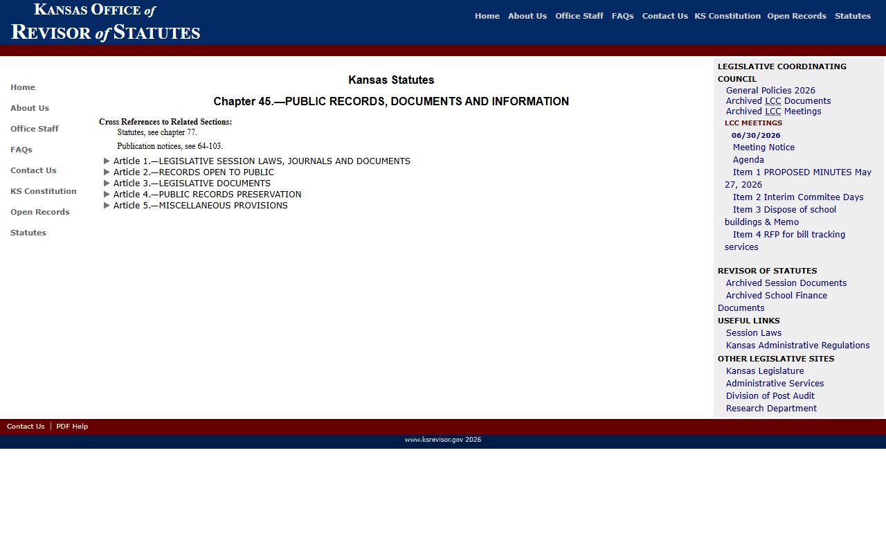 Republic County Clerk of the District Court Kansas Open Records Act source