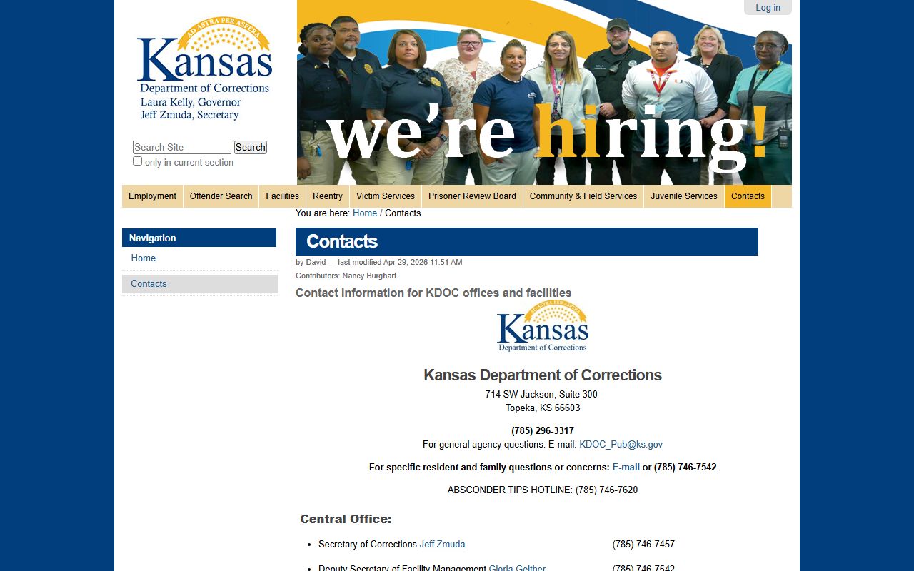 Republic County inmate records KDOC contacts source