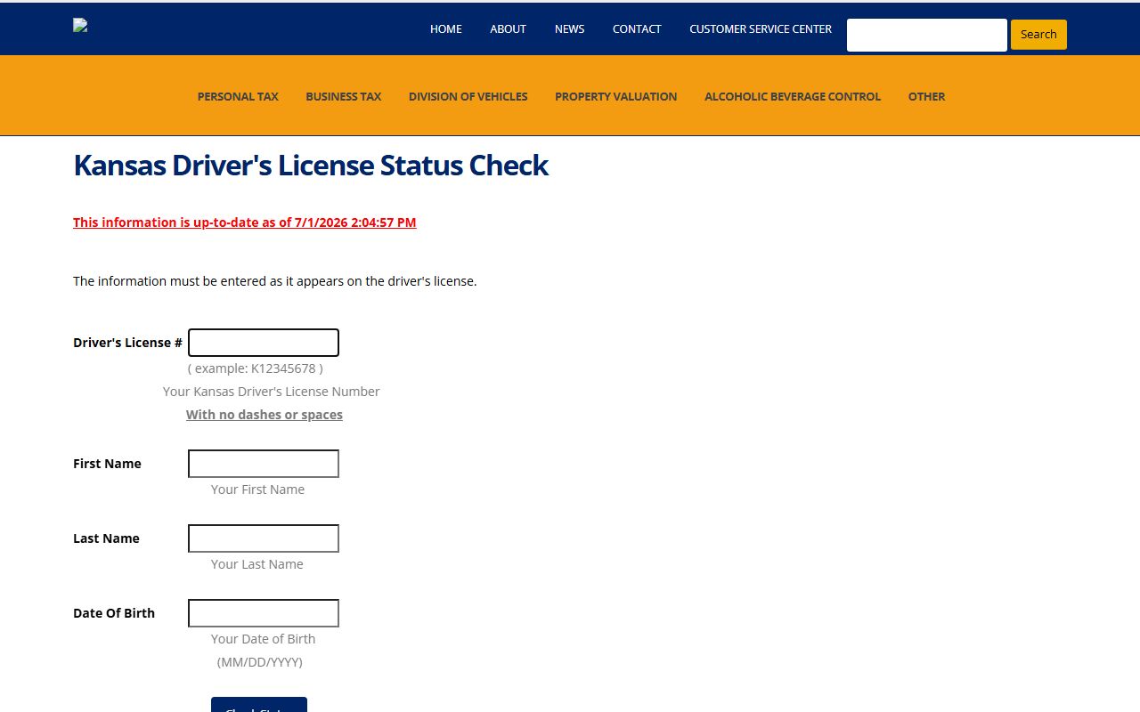 Republic County traffic court records Kansas driver license status source