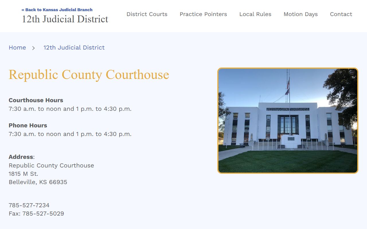 Republic County warrant records courthouse contact source